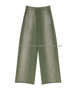 Joggers personnalisés 100 % coton épais délavé au soleil, style vintage délavé à l'acide, coupe oversize, pantalons de survêtement de haute qualité, fabrication OEM & ODM - Product Image 1