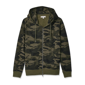 Sudadera con capucha de algodón 100% de primera calidad, con estampado de camuflaje, informal, para invierno, con cremallera, transpirable, estilo urbano. - Product Image 3