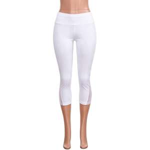 Pantalon de yoga pour femme, blanc, en maille, uni, coupe capri, taille haute, sans couture, effet push-up, pour la course et le fitness, legging unisexe, prix abordable, OEM - Product Image 2