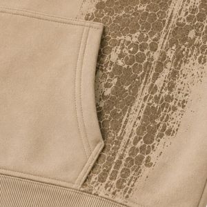 Sweat à capuche personnalisé pour homme, beige, en molleton de coton épais, imprimé graphique, style streetwear, fabrication de vêtements sous marque privée - Product Image 3