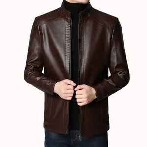 2026 Premium <b>Men</b> <b>Leather</b> <b>Jacket</b> with Canvas Fabric Waterproof & Windproof High Street Style Winter Casual Wear - Product Image 1
