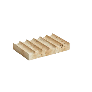 Plateau à Savon Horizontal Multifonctionnel en Travertin Beige de Luxe Style Art Déco, Support à Savon, Plateau de Présentation pour Bijoux, Finition Naturelle - Product Image 1