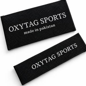 Étiquette tissée sportive Oxytag, étiquette rectangulaire brodée en tissu, fabriquée au Pakistan, étiquettes tissées personnalisées, prix de gros, OEM - Product Image 6