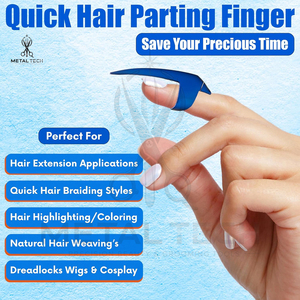 Stainless Steel Finger Braiding Hair Pick Parting <b>Tools</b> For Durable Dreadlocks Wig Quick Installation Of Human Hair Extensions - Product Image 6