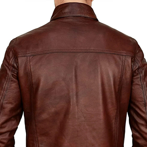 High Quality Fashionable <b>Men</b> Leather <b>Jacket</b> Long Winter Casual <b>Thin</b> OEM Service - Product Image 6