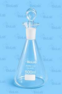 Frasco de fondo plano de vidrio de borosilicato Biolab Iodine - Product Image 2