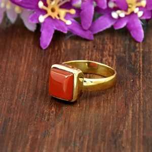 18K Gold Vermeil Carnelian <b>Ring</b> Boho <b>Statement</b> <b>Ring</b> Handmade Gemstone Gift for Her - Product Image 3