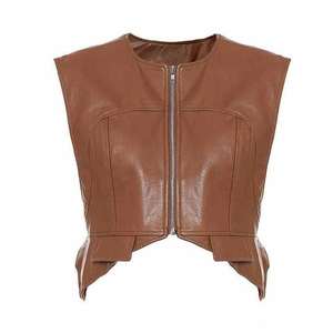 Haut court en cuir de haute qualité pour femme, personnalisé, double couche, imprimé, pour l'hiver, soirées, mode, design OEM - Product Image 6