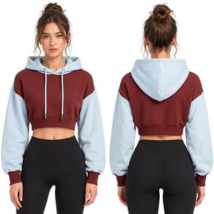 Fabricant de sweats à capuche courts pour femmes, fournisseur de vêtements en gros, vêtements à marque privée - Product Image 5