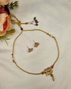 Wholesale Ethnic Temple Jewelry <b>Set</b> Traditional Gold Plated Elephant Motif Pendant Necklace With Matching Stud Earring For Women - Product Image 4