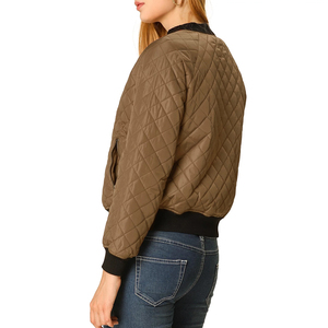 Blousons Bomber pour Femmes en Tissu 100% Polyester Nylon, Col Rond, Fermeture Éclair, Style Sportif, Commandes en Gros - Product Image 2