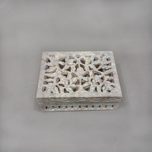 Caja de Joyería de Piedra Jabonosa Tallada a Mano de la India, Moderna y Lujosa, para Regalo de Boda, Caja de Almacenamiento a Precio de Fábrica al por Mayor - Product Image 2