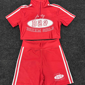 Summer Unisex Oversize T-Shirts Shorts Polyester/Cotton Breathable <b>Lightweight</b> High Quality Custom Printing Logo Suit - Product Image 2