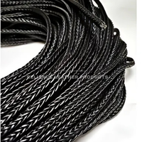 Cordons tressés en cuir 100 % pur, 8 brins, taille et couleur personnalisées, pour bracelets, projets de bricolage, accessoires de bijouterie, mode - Vente en gros