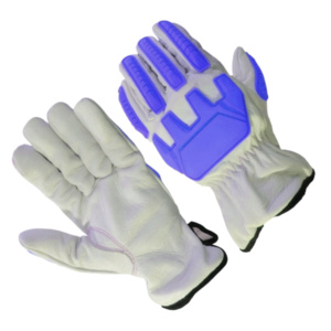 Premium Quality Heavy-Duty Safety Leather Gloves Goat Grain Leather TPR Rubber Latex Aramid Impact Resistant Personal Protective - Product Image 5
