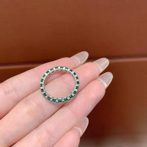 <b>925</b> Sterling <b>Silver</b> 18K Gold Moissanite Diamond Women's <b>Rings</b> Green Round Brilliant Cut <b>Rings</b> Full Diamond Eternity <b>Rings</b> - Product Image 5