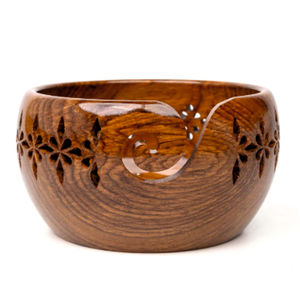 Custom Wooden Yarn Bowl High Quality Hand Carved <b>Knitting</b> <b>Storage</b> Bowl Portable Yarn Holder for Crocheting Crafting Gifts Bowls - Product Image 4