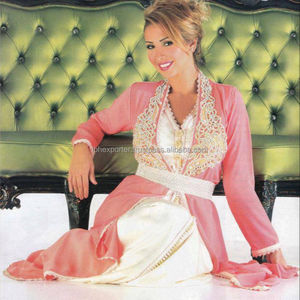 Caftan 2 pièces de couleurs différentes avec broderie et ceinture de qualité incroyable - Product Image 1