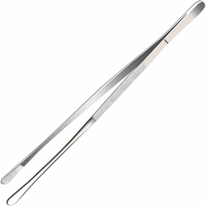 Pince de cuisine de précision à pointe droite en acier inoxydable pour la présentation culinaire, pour usage professionnel des chefs en cuisine, OEM - Product Image 1