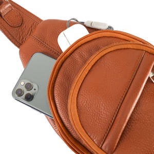 Bolso Bandolera de Piel Auténtica Hecho a Mano de Lujo para Mujer con Tres Bolsillos con Cremallera y Correa Ajustable Cómoda - Product Image 5