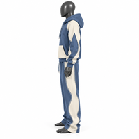 Ensemble de survêtement AMSEC INDUSTRY à capuche imprimé avec strass, longueur intégrale, 100 % coton, sweat-shirt et pantalon de survêtement oversize, streetwear