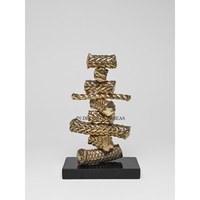 Sculpture géométrique abstraite en bronze, artisanale, décoration artistique pour table, pour salon