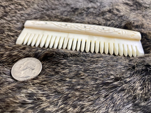 Peine de Hueso Hecho a Mano de Calidad Premium, Natural, Desenredante, para Estilizar la Barba, de Bolsillo, Ecológico, Herramienta de Aseo Tradebyd - Product Image 1