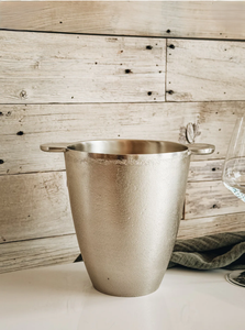 Premium Aluminum Champagne Ice Bucket with Hammered Finish Elegant <b>Wine</b> Chiller with Handles for Luxury Bar Party Event Decor - Product Image 2