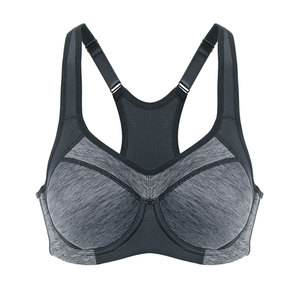 Soutien-gorge de sport pour femme à maintien élevé, respirant, sans coutures, à bretelles réglables, avec coussinets amovibles et logo frontal, faible MOQ - Product Image 1