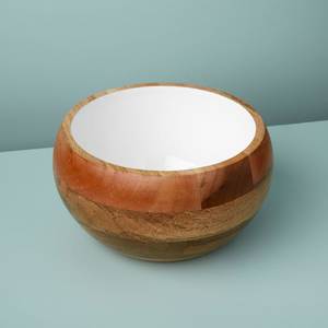Tazón de Madera Esmaltada Ecológico Hecho a Mano, Elegante Tazón para Ensalada Estilo Americano, Vajilla Duradera para Fiestas y Cenas en Casa - Product Image 1