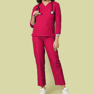 Uniformes Médicos Personalizados para Mujer, Blusa con Cuello en V, 100% Algodón, Antiarrugas, Conjunto de Spa, Traje Médico para Enfermeras - Product Image 4