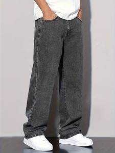 กางเกงยีนส์ทรงหลวมผู้ชาย GALLERY FADE รุ่น Loose Men Slant Pocket Straight Leg สีเทา/สีดำ ผ้าเดนิมเทียม ทรง Baggy สไตล์วินเทจ - Product Image 5