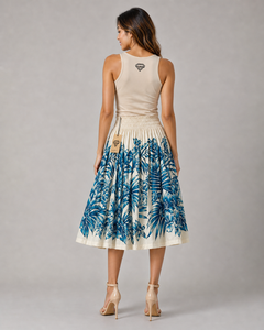 Falda Maxi Tropical Hawaiana para Mujer, Estampado Floral Isleño, Otoño, Personalizada, Casual, Vacaciones, Ligera, 100% Algodón, OEM - Product Image 5