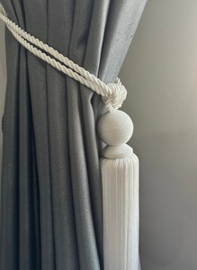 Curtain Tie Backs: Natural Rope & Cotton Tassel <b>Tiebacks</b> - Product Image 3