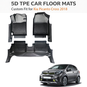 พรมปูพื้นรถยนต์ TPE สำหรับทุกสภาพอากาศ ชุดเต็ม สำหรับ KIA Picanto Cross พวงมาลัยซ้าย ปี 2018 - Product Image 1