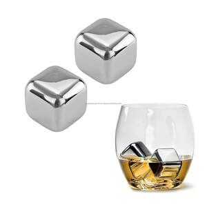 Cubitos de Hielo Reutilizables de Acero Inoxidable, Piedras de Whisky Metálicas para Enfriar Vino, Cócteles y Bebidas, Juego de Herramientas para Bar - Product Image 1