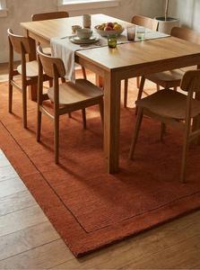 Alfombra Moderna Hecha a Mano de Lana Antideslizante con Borde Texturizado Marrón Óxido y Patrón Abstracto para Decoración de Sala de Estar y Dormitorio - Product Image 4