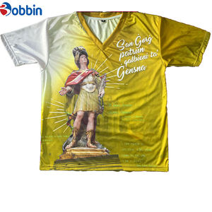 Camiseta Personalizada con Logotipo Sublimado, Cuello Redondo, Manga Corta, Teñida, de Spandex/Poliéster Antiencogimiento para Hombre, Venta Caliente - Product Image 5