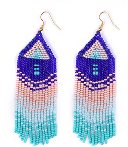 Embroidery Crafts Jewelry Seed <b>Bead</b> Embroidered Earrings From India Handmade Multi <b>Color</b> Earrings for Women Embroidery Crafts - Product Image 1