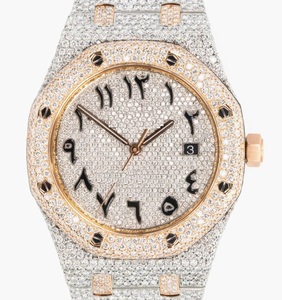 Reloj de Lujo Unisex con Movimiento Mecánico Automático de Acero Inoxidable, Analógico en Árabe, con Alarma y Moissanita VVS de Alta Calidad - Product Image 1
