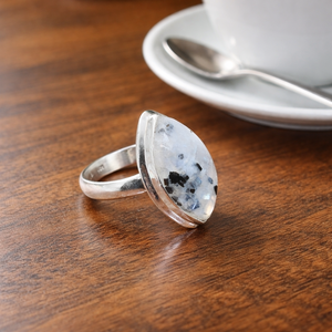 Natural Black Tourmaline Rainbow Moonstone Gemstone <b>Ring</b> 925 Sterling Silver Rose Gold Yellow Gold Plated Handmade Jewelry Her - Product Image 5