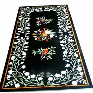 Black <b>Marble</b> Hallway <b>Table</b> <b>Top</b> I Beautiful Design Home <b>Table</b> <b>Top</b> I Handmade Living Room <b>Table</b> <b>Top</b> I Hotel <b>Table</b> <b>Top</b> - Product Image 1