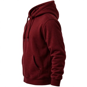 <b>Men's</b> <b>Burgundy</b> <b>Hoodie</b> Fleece Sweatshirt Regular Fit Solid Color Casual 100% Cotton French Terry Pocket Winter Wear - Product Image 5