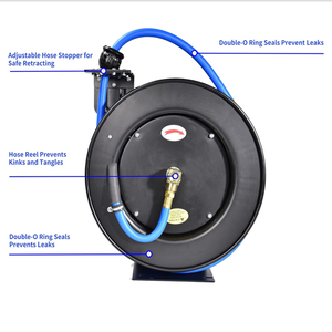 Premium 3/8 in x 50 ft Air Hose Reel Wall Mount Garden Hoses Auto Rewind Spring Driven 300 PSI Workshop Hose GAPGAR013 - Product Image 5