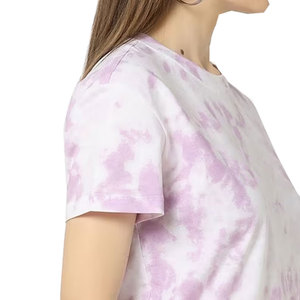 เสื้อยืดลำลองผู้หญิงทรงปกติ ล้างสีแบบแอซิด ระบายอากาศ แห้งเร็ว เป็นมิตรกับสิ่งแวดล้อม ผ้าฝ้าย 100% ย้อมสีพื้น ผลิตตามสั่ง ดีไซน์ทันสมัย - Product Image 6