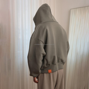 Sweat à capuche zippé pour homme, surdimensionné, à épaules tombantes, double couche, poids lourd, 800 g/m², style boxy, fabriqué sur mesure - Product Image 2