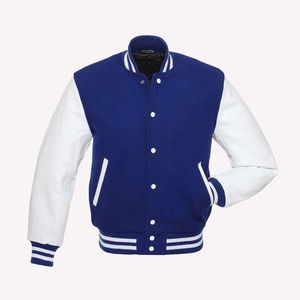 OEM Custom Wool Sleeve Geometric Stand Collar Baseball <b>Jacket</b> Plus Size Vintage Letterman College <b>for</b> <b>Men</b> - Product Image 2