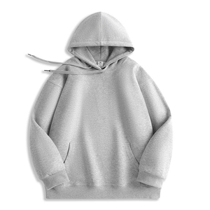 Sweat-shirt à capuche noir pour homme, coupe classique, 100% coton tricoté, couleur unie, avec poche, pour l'automne - Product Image 5