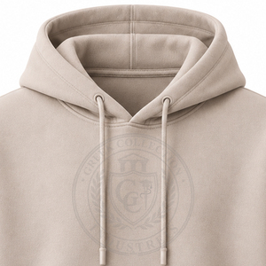 Sudaderas con Capucha Personalizadas con Logotipo en Relieve para Hombre y Mujer, Color Beige Sólido, Tejido Grueso, 100% Forro Polar, Bordado Griego, Ropa de Moda - Product Image 3