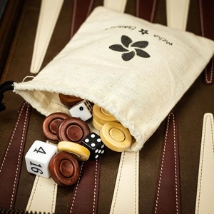 Handmade Leather <b>Backgammon</b> <b>Set</b> With <b>Wooden</b> Pieces And Dice Premium Portable Board Game Crafted For Family Entertainment - Product Image 2